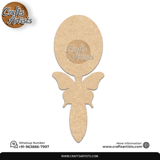 Classic Queen Hand Mirror MDF Laser Cut –Plain Base | Design 11
