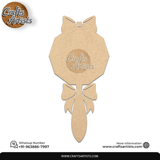 Classic Queen Hand Mirror MDF Laser Cut –Plain Base | Design 14