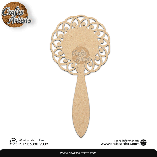Classic Queen Hand Mirror MDF Laser Cut –Plain Base | Design 17