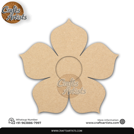 Flower Laser-Cut 2-Layer MDF Plain Base Light Holder – Design 4