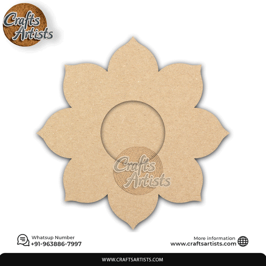 Flower Laser-Cut 2-Layer MDF Plain Base Light Holder – Design 5