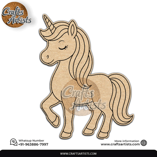 Flying Unicorn Premarked MDF Laser Cutouts Base | Fantasy Theme Design-36