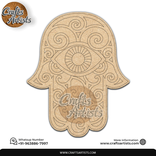 Hamsa Hand Premarked MDF Laser Cutouts Base | Design-26