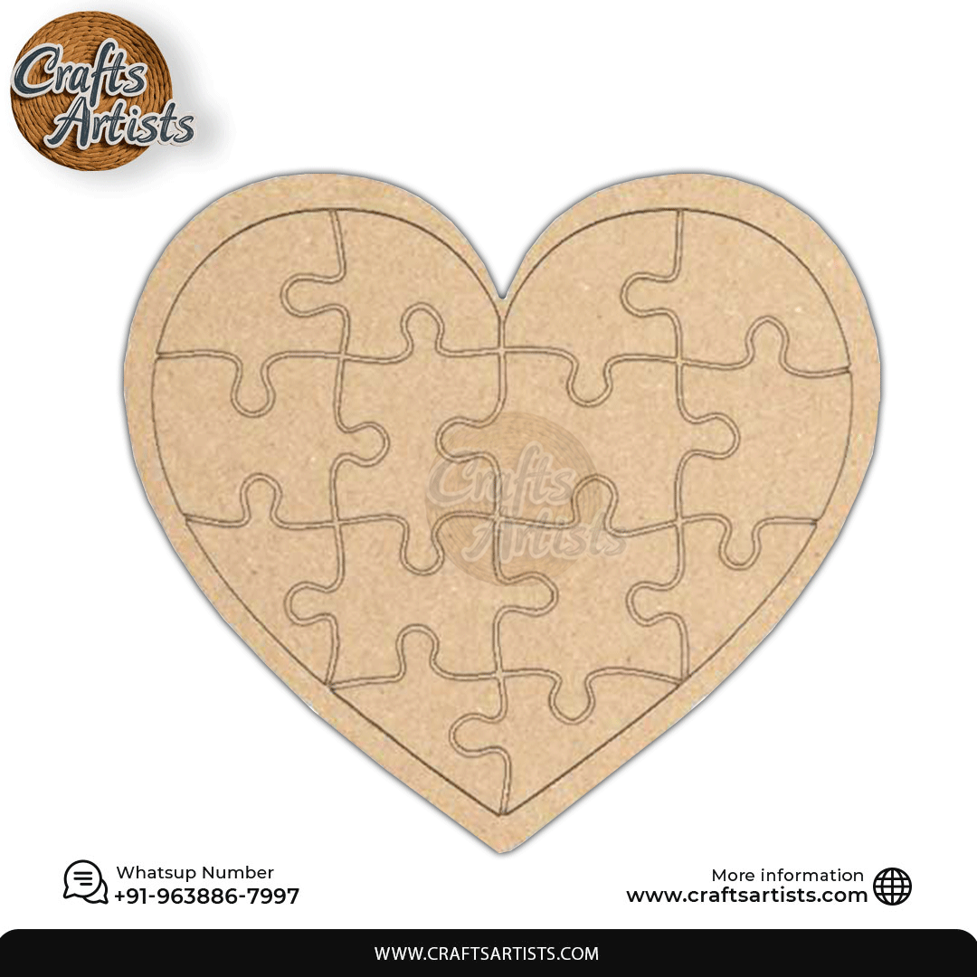 Heart Shape Puzzle MDF Laser Cut Toy | Design-1