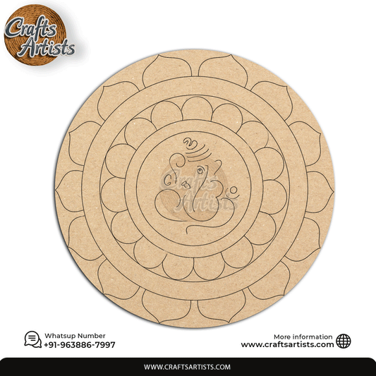 Lippan Premarked Round MDF Laser | Premium Art-Craft Base | Design 11