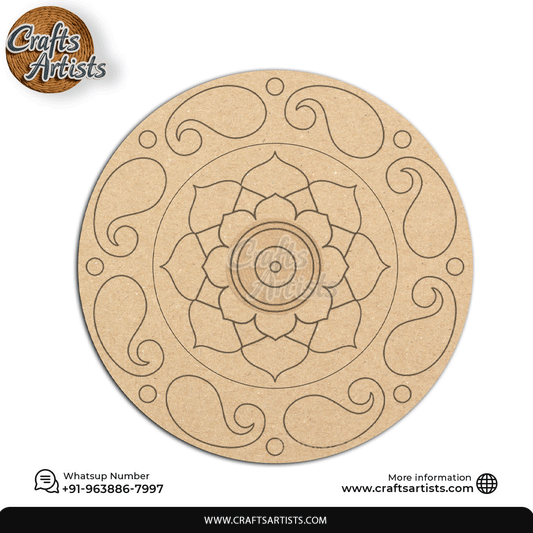 Lippan Premarked Round MDF Laser | Premium Art-Craft Base | Design 15