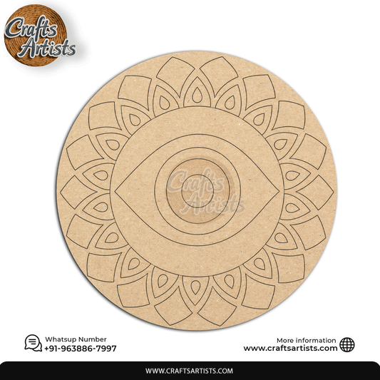 Lippan Premarked Round MDF Laser | Premium Art-Craft Base | Design 17