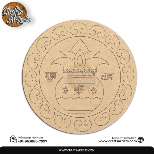 Lippan Premarked Round MDF Laser | Premium Art-Craft Base | Design 18