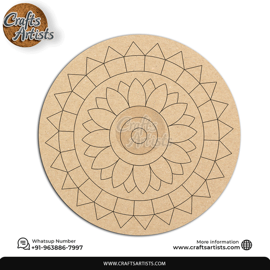 Lippan Premarked Round MDF Laser | Premium Art-Craft Base | Design 24