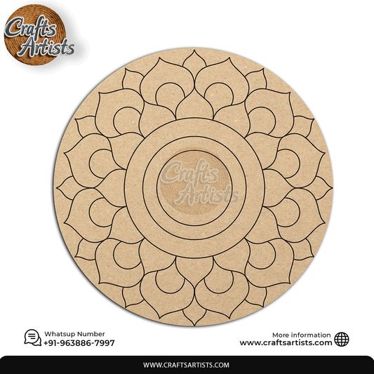 Lippan Premarked Round MDF Laser | Premium Art-Craft Base | Design 25