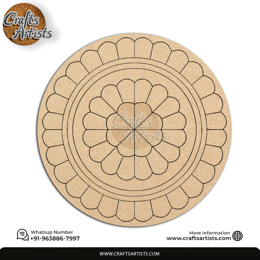 Lippan Premarked Round MDF Laser | Premium Art-Craft Base | Design 27