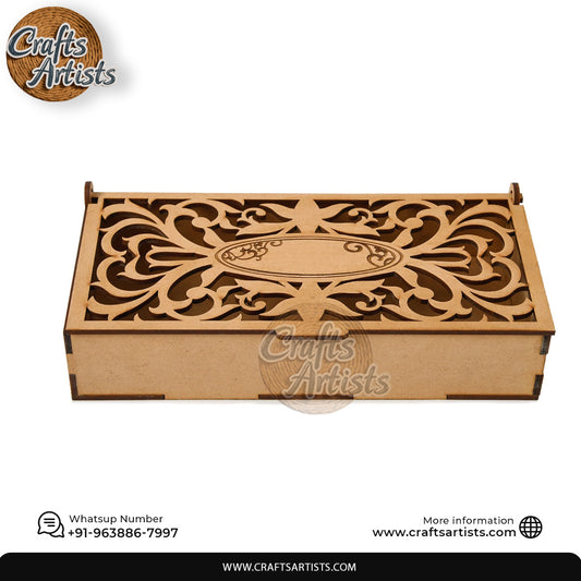Luxury Rectangular Laser Cut MDF | Decorative Storage Boxes Design-1