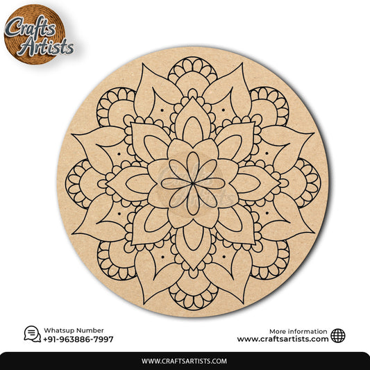Mandala Premarked Round MDF Base Design 12