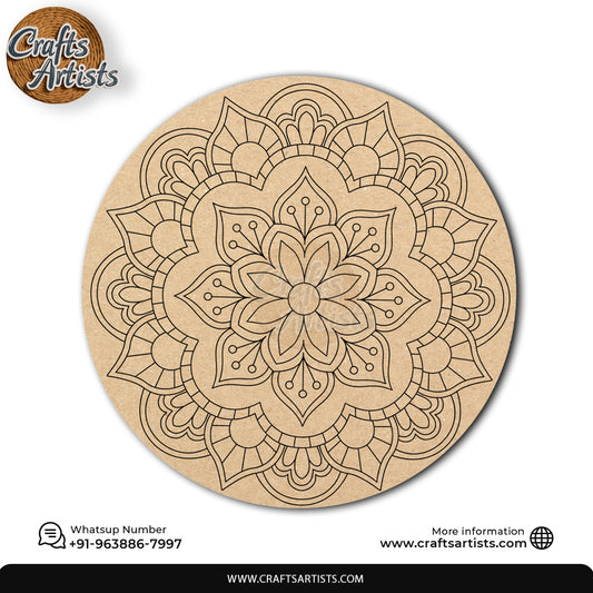 Mandala Premarked Round MDF Base Design 15