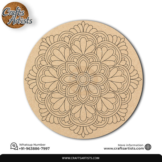 Mandala Premarked Round MDF Base Design 19