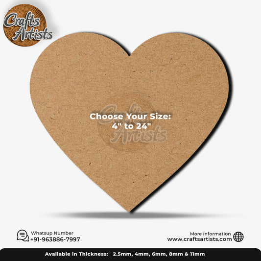 Heart Shape MDF Cutout – Craft Base for DIY Projects & Home Decor
