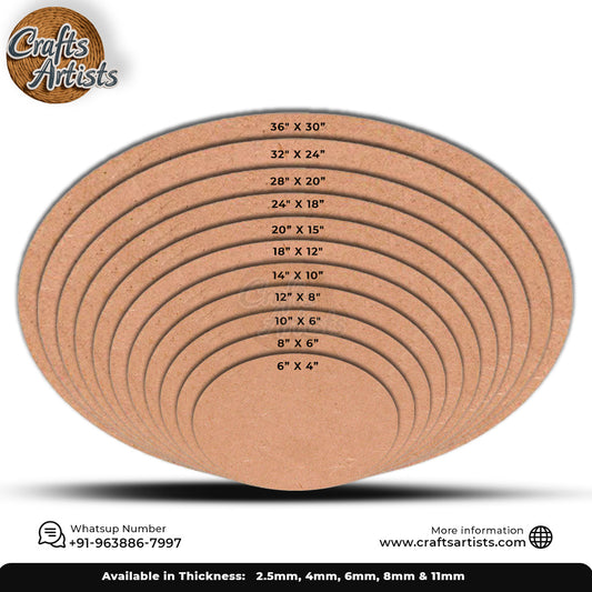MDF Oval Craft Blank – Perfect for Painting, Decoupage & Vinyl