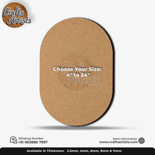MDF Oval Round Corner Craft Blank – Perfect for Painting, Decoupage & Vinyl
