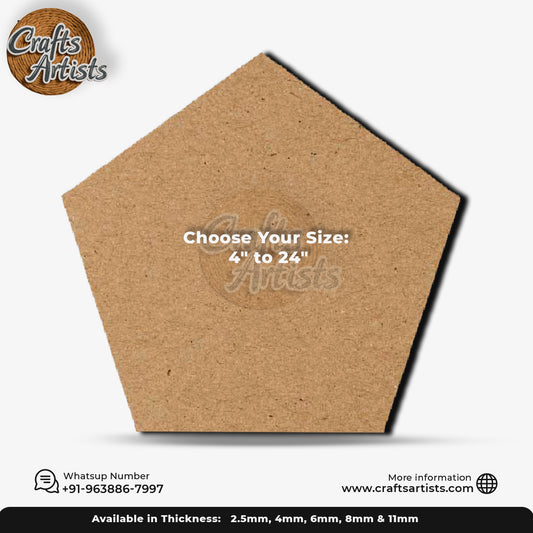 Plain Pentagon MDF Cutout – Laser Cut Wooden Craft Shape