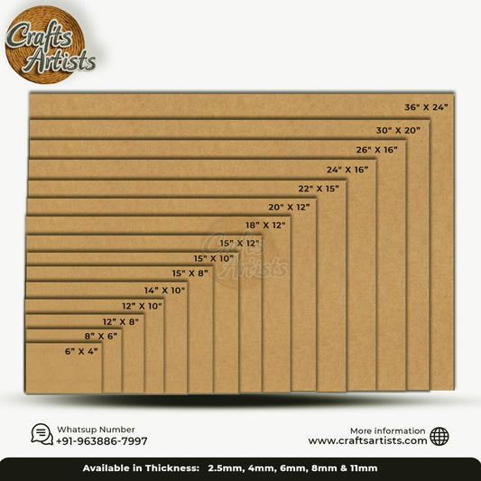 MDF Rectangle Craft Base –  Blank Base for Arts & Crafts