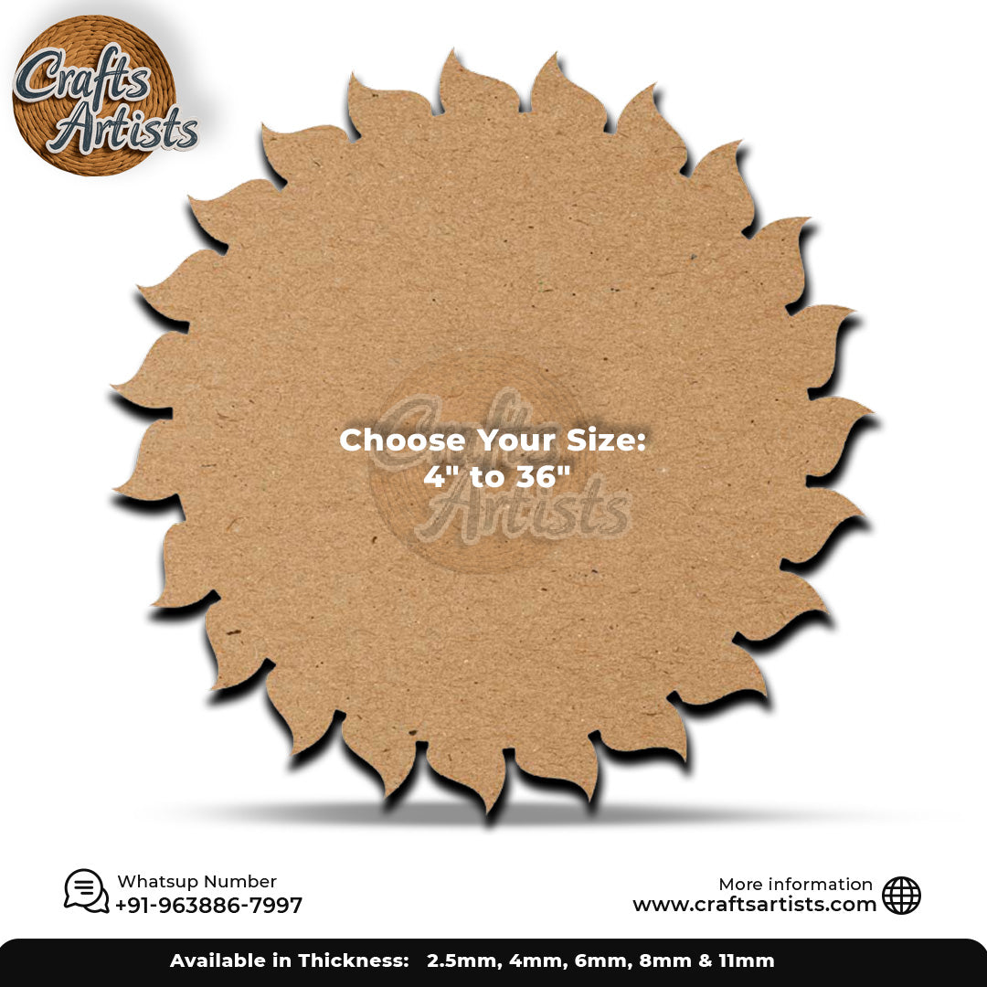 Sun Shape MDF Blank for Painting, Decoupage & Craft Projects