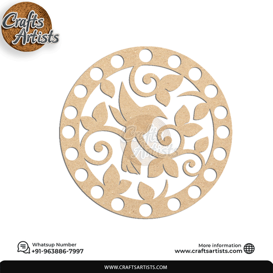 Round Macrame Base MDF Board | Crochet / Basket Base Design-3