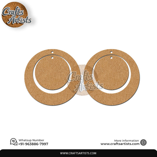 round layered mdf earring base | circular laser cut dly jewelry cutout design-1