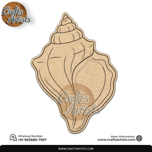 Sacred Shankh Premarked MDF Laser Cutouts Base | Design-28