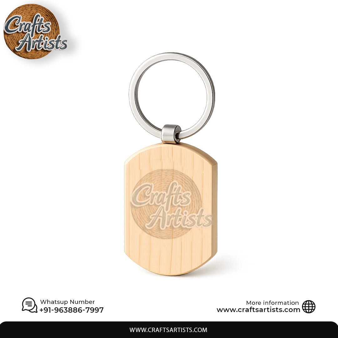 Wooden Pine Branding Keychain | Custom Laser Engraved Wooden Key Ring Design-1
