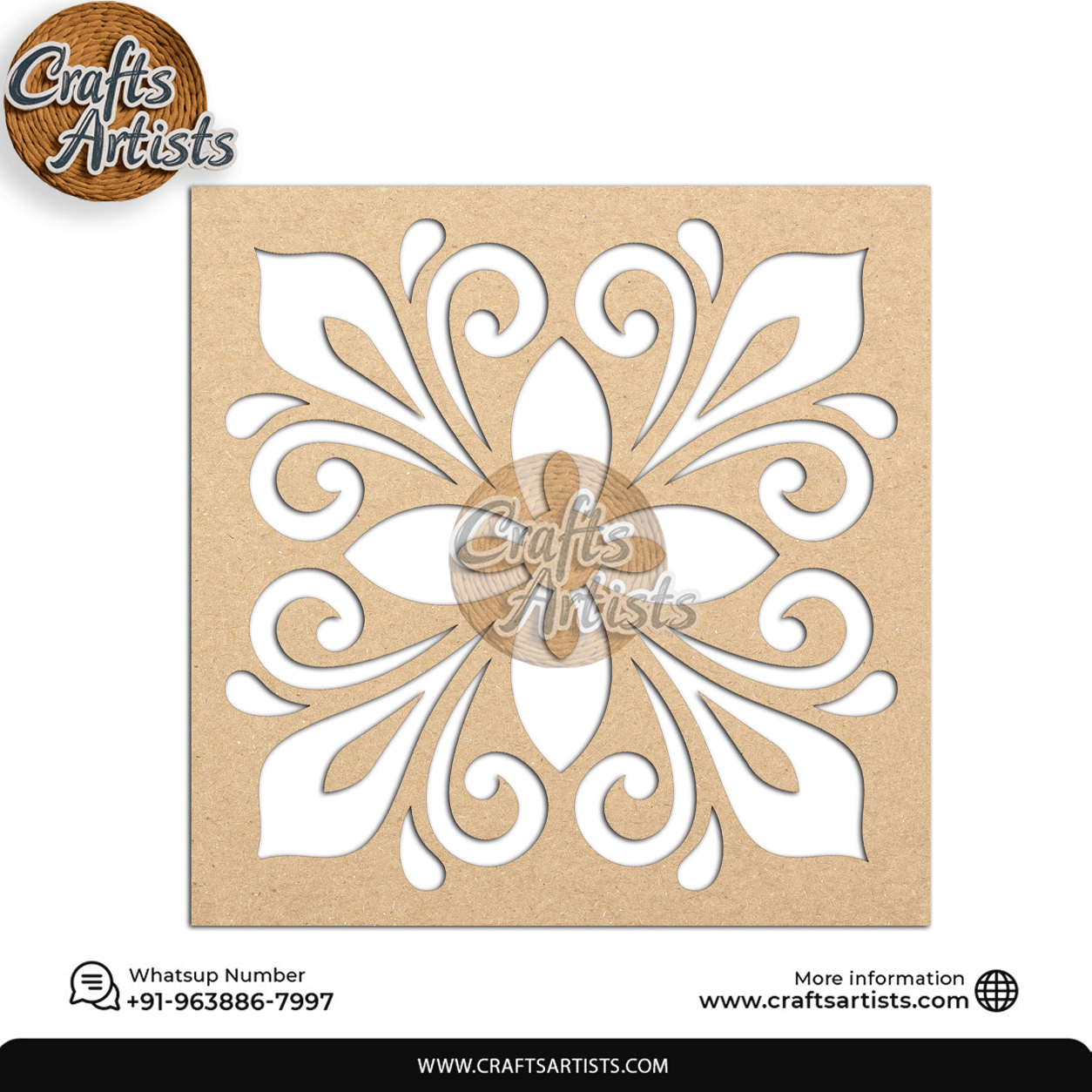 Carving Design MDF Laser Cut Base | Decorative Pattern – Design-11