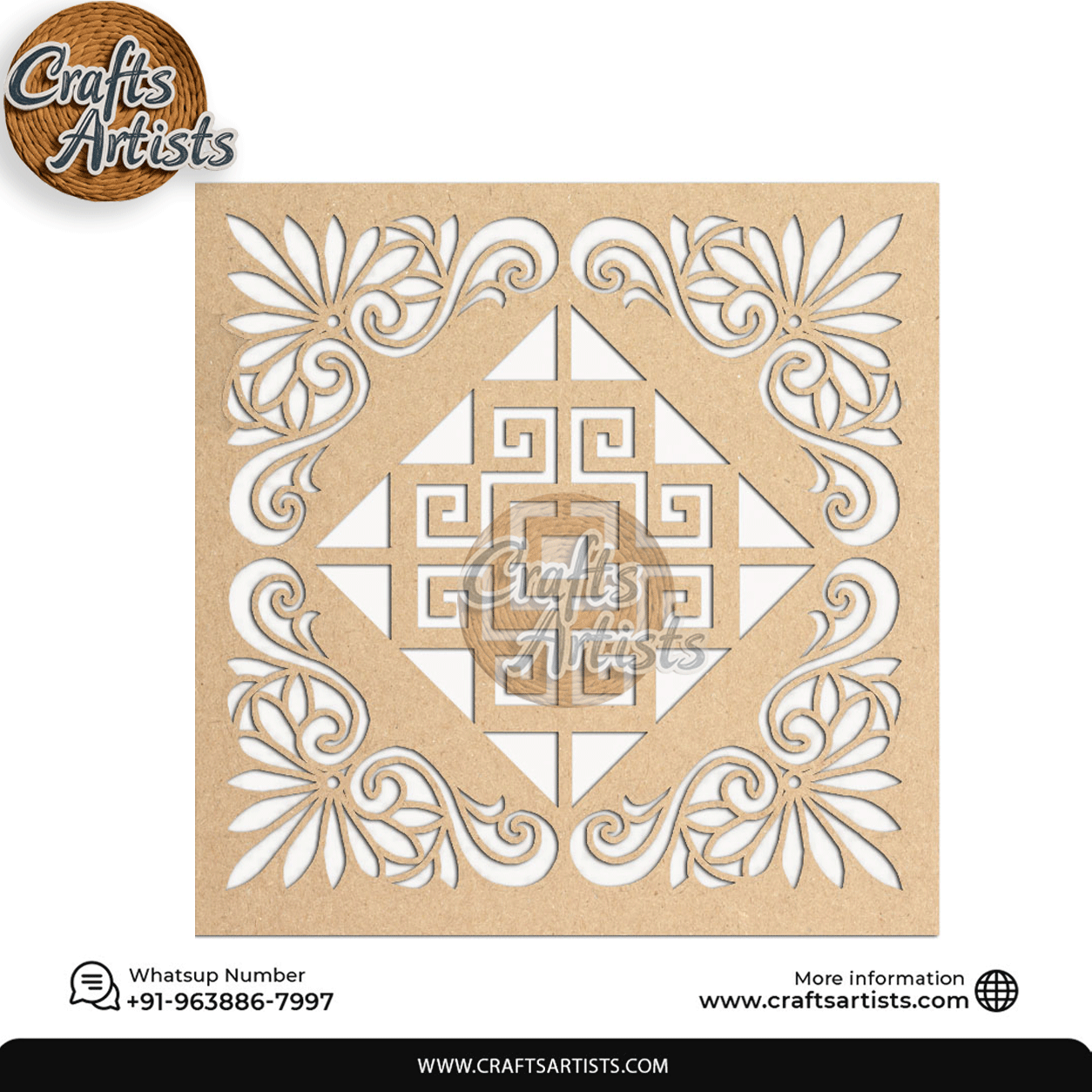 Carving Design MDF Laser Cut Base | Decorative Pattern – Design-18