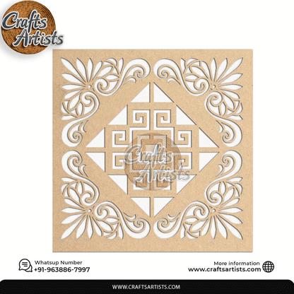 Carving Design MDF Laser Cut Base | Decorative Pattern – Design-18