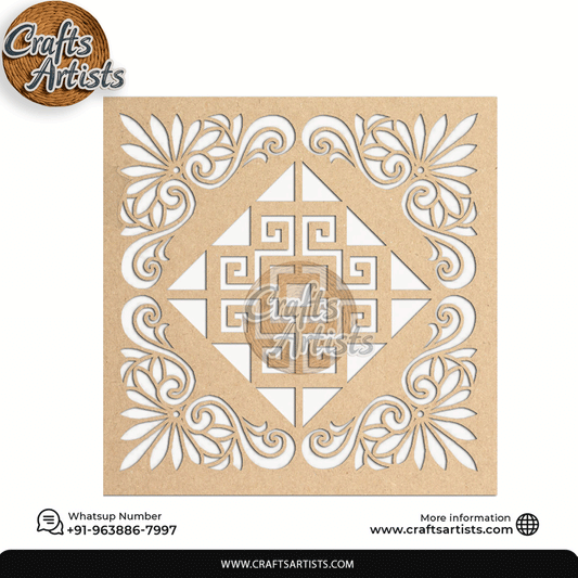 Carving Design MDF Laser Cut Base | Decorative Pattern – Design-18