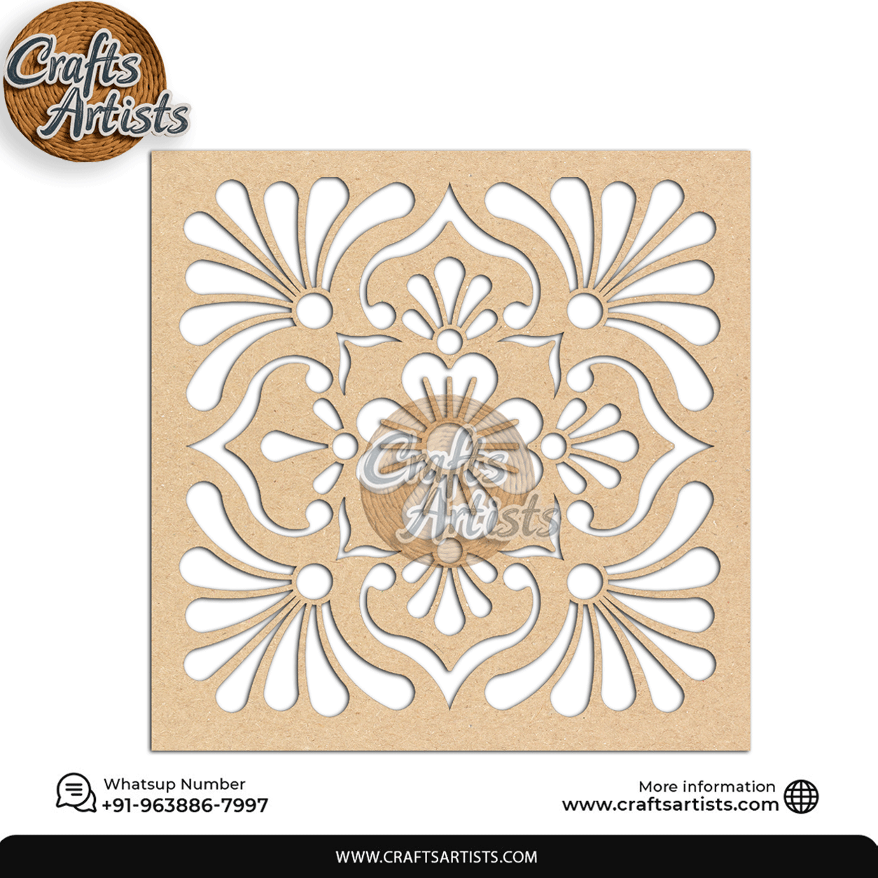 Carving Design MDF Laser Cut Base | Decorative Pattern – Design-2
