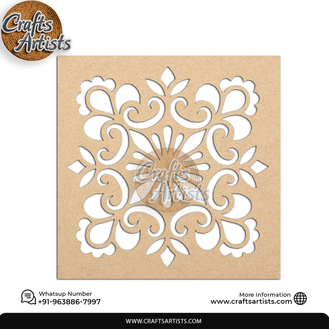 Carving Design MDF Laser Cut Base | Decorative Pattern – Design-3