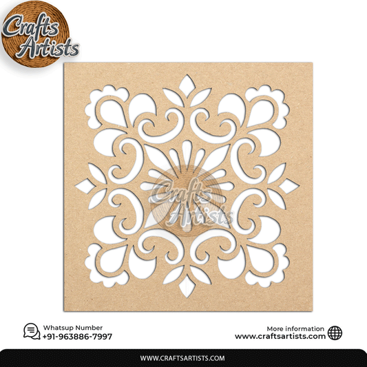 Carving Design MDF Laser Cut Base | Decorative Pattern – Design-3