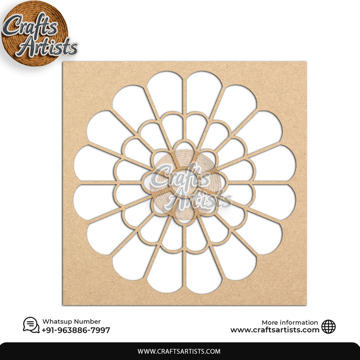 Carving Design MDF Laser Cut Base | Decorative Pattern – Design-6