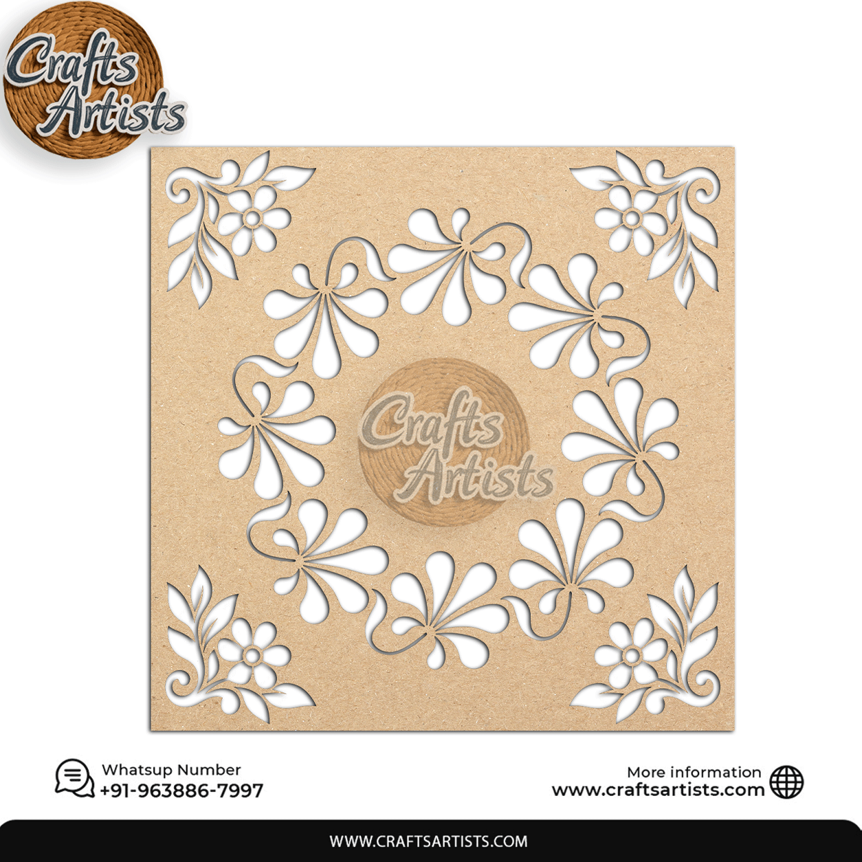 Carving Design MDF Laser Cut Base | Decorative Pattern – Design-7