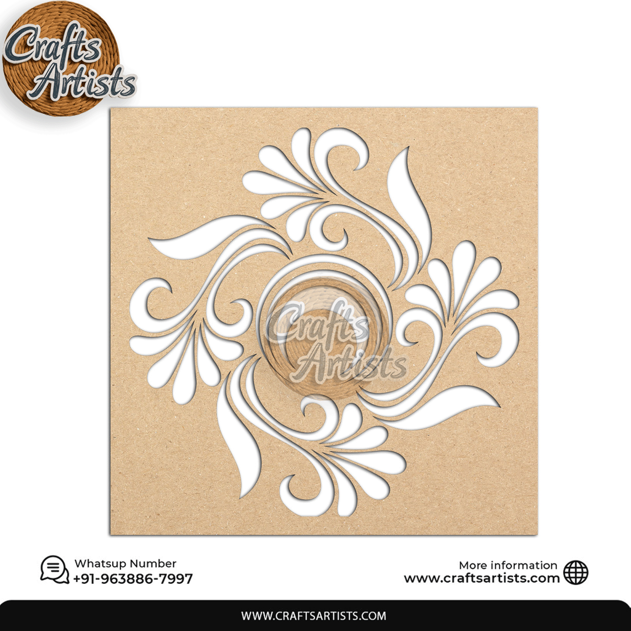 Carving Design MDF Laser Cut Base | Decorative Pattern – Design-8
