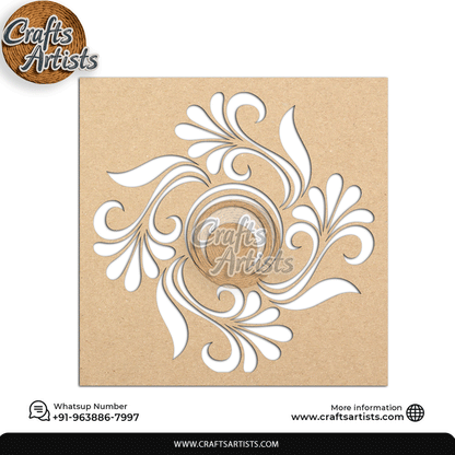 Carving Design MDF Laser Cut Base | Decorative Pattern – Design-8