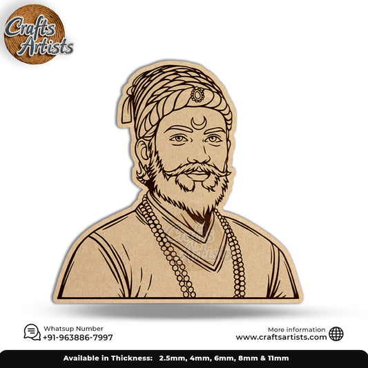 Chhatrapati Shivaji Maharaj MDF Premarked Cut-Out Design-1