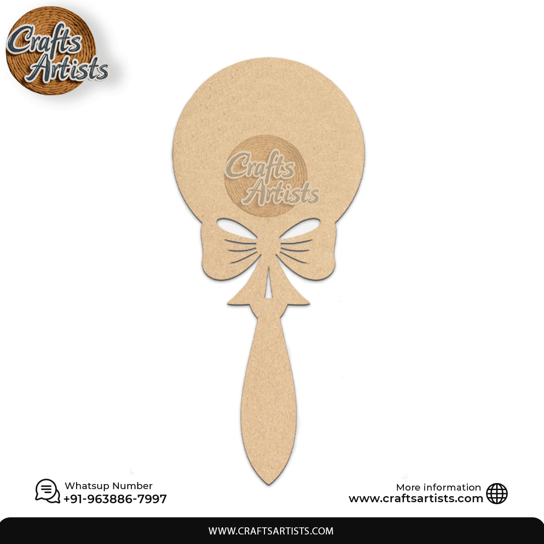 Classic Queen Hand Mirror MDF Laser Cut –Plain Base | Design 10