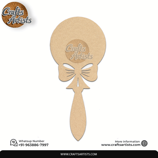 Classic Queen Hand Mirror MDF Laser Cut –Plain Base | Design 10