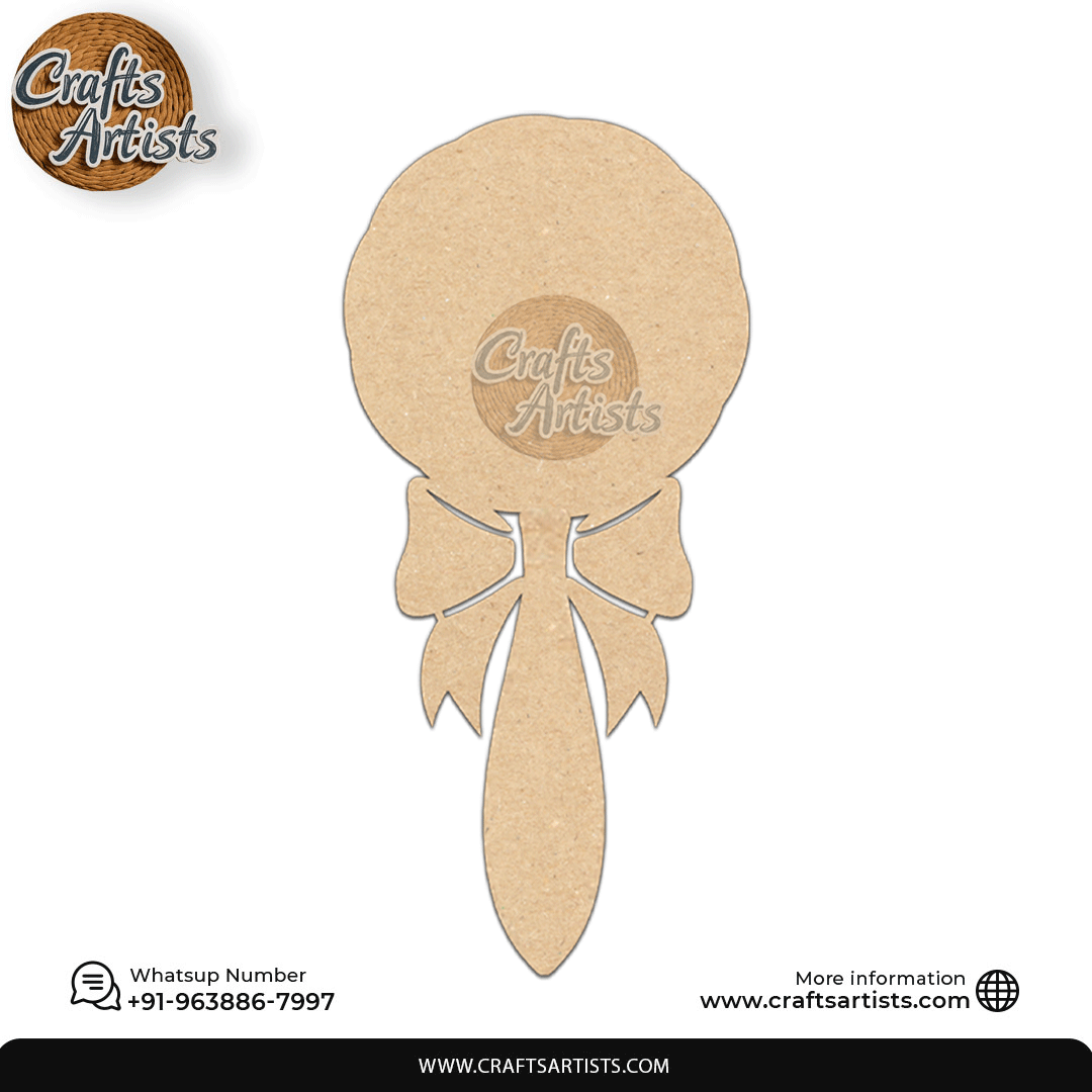 Classic Queen Hand Mirror MDF Laser Cut –Plain Base | Design 12