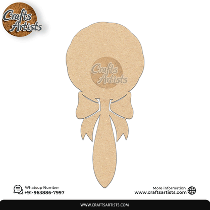 Classic Queen Hand Mirror MDF Laser Cut –Plain Base | Design 12