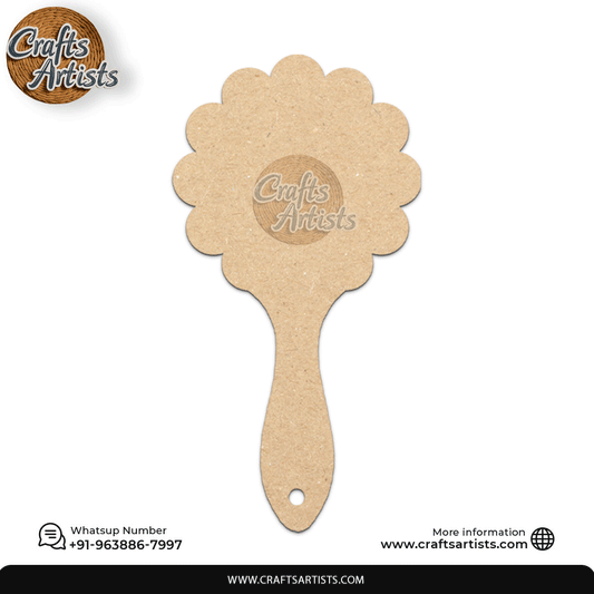 Classic Queen Hand Mirror MDF Laser Cut –Plain Base | Design 15