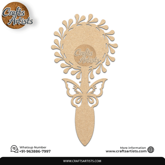 Classic Queen Hand Mirror MDF Laser Cut –Plain Base | Design 16