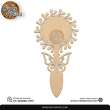Classic Queen Hand Mirror MDF Laser Cut –Plain Base | Design 16