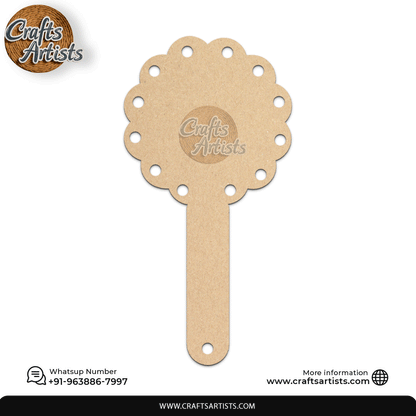 Classic Queen Hand Mirror MDF Laser Cut –Plain Base | Design 7