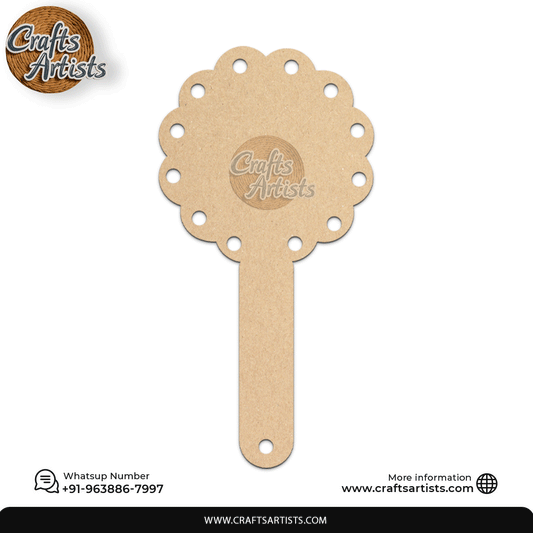 Classic Queen Hand Mirror MDF Laser Cut –Plain Base | Design 7